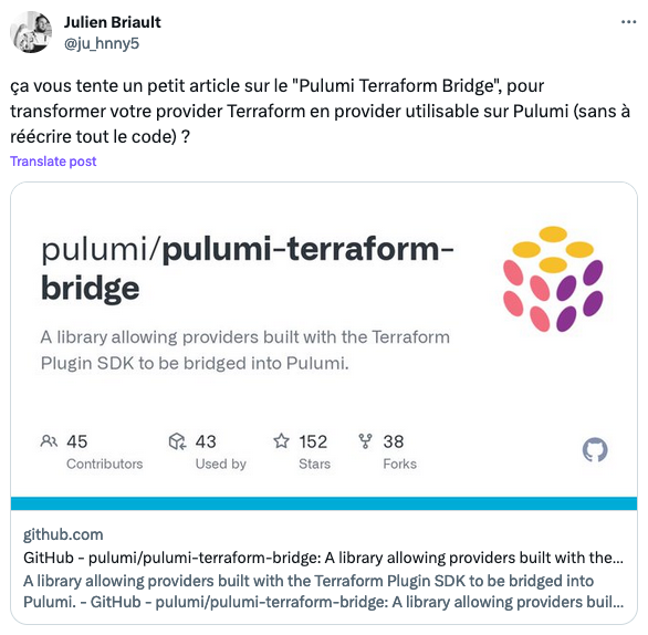 Utiliser le Pulumi Terraform Bridge - Partie 1 😍